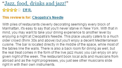 Cleopatra's Needle Judysbook Review