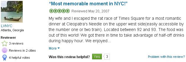 Cleopatra's Needle Review Urbanspoon